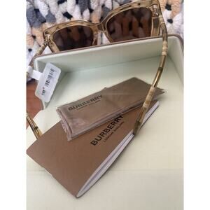 Burberry 55mm Sq Sunglasses, Beige NIB #10784817